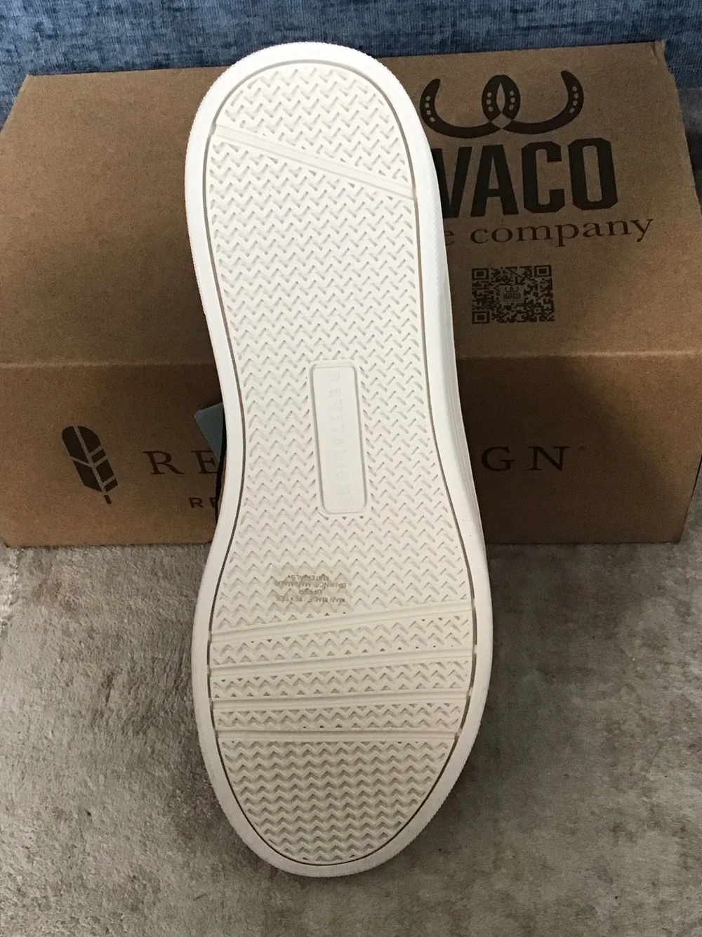 REVITALIGN Navy Mariner Soho Knit Slip-On with Tan Accent and White Sole 8W